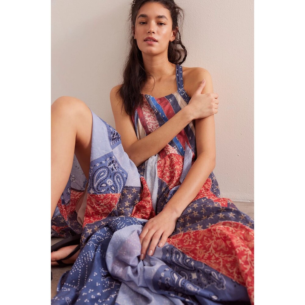 Free People We The Free Heritage Maxi Dress Paisley Americana XL NWT - Picture 5 of 5